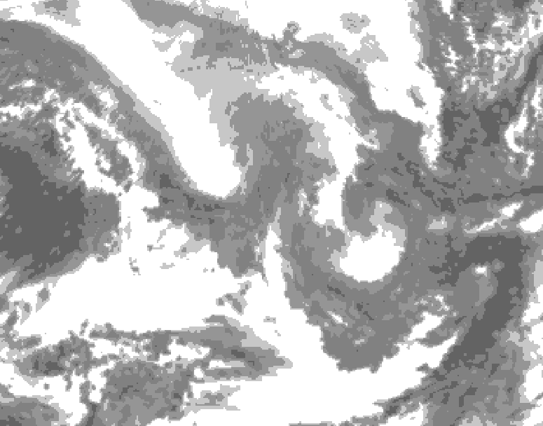 GDPS total cloud 036 hour forecast chart for Canada based on 2026/02/10 1200Z data