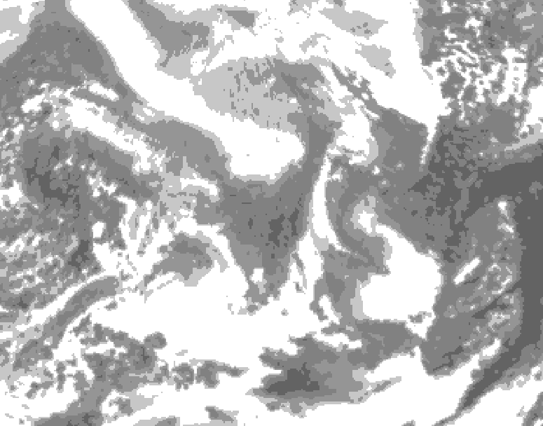 GDPS total cloud 054 hour forecast chart for Canada based on 2026/02/10 1200Z data
