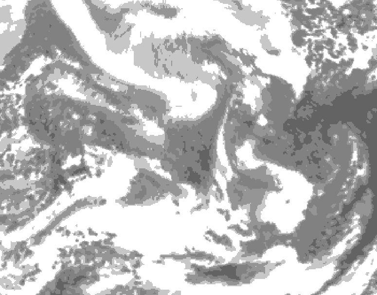 GDPS total cloud 060 hour forecast chart for Canada based on 2026/02/10 1200Z data