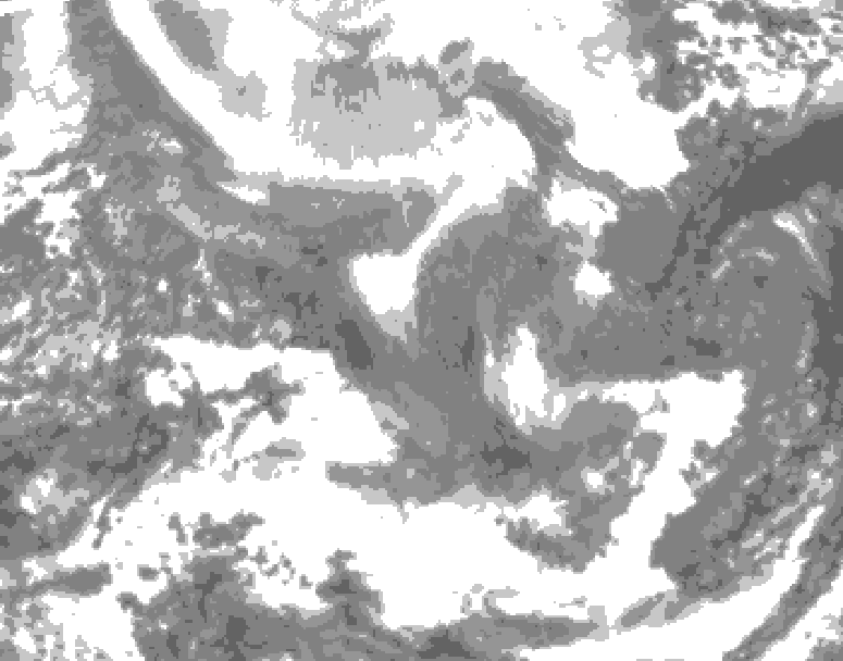 GDPS total cloud 072 hour forecast chart for Canada based on 2026/02/10 1200Z data