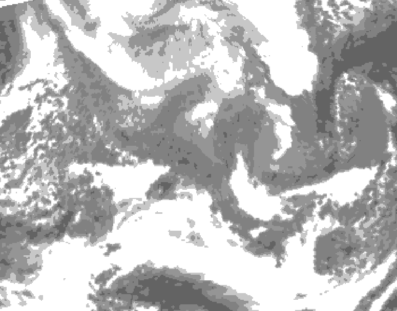 GDPS total cloud 084 hour forecast chart for Canada based on 2026/02/10 1200Z data