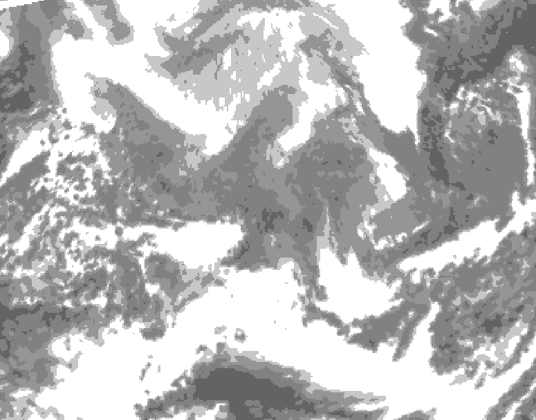 GDPS total cloud 090 hour forecast chart for Canada based on 2026/02/10 1200Z data