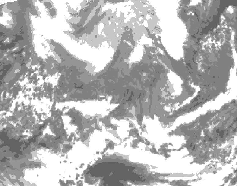 GDPS total cloud 096 hour forecast chart for Canada based on 2026/02/10 1200Z data