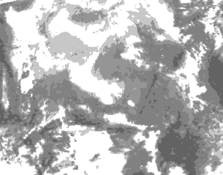 GDPS total cloud 150 hour forecast chart for Canada based on 2026/02/10 1200Z data