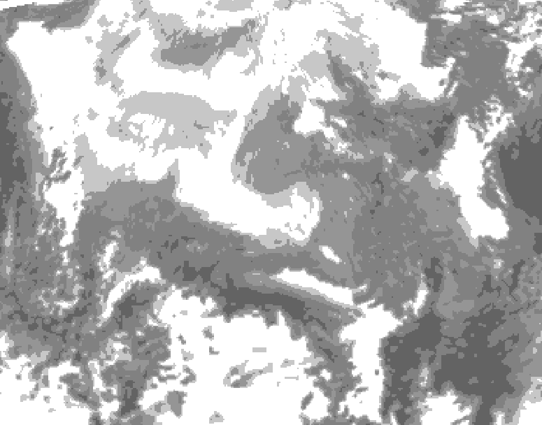 GDPS total cloud 156 hour forecast chart for Canada based on 2026/02/10 1200Z data