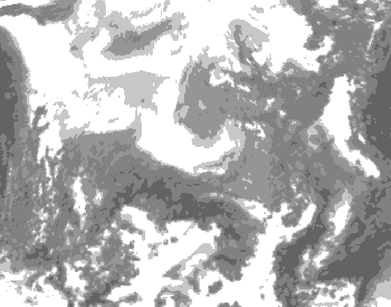 GDPS total cloud 162 hour forecast chart for Canada based on 2026/02/10 1200Z data