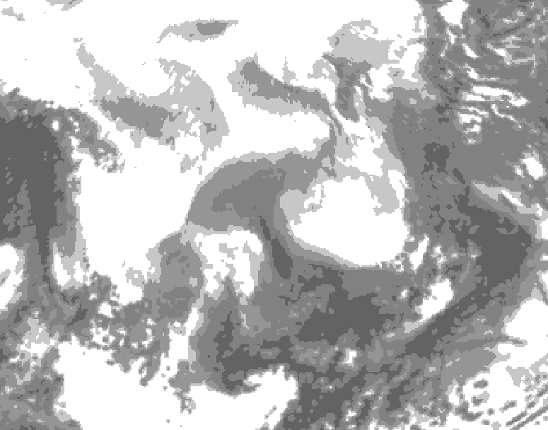GDPS total cloud 216 hour forecast chart for Canada based on 2026/02/10 1200Z data