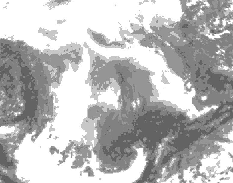 GDPS total cloud 234 hour forecast chart for Canada based on 2026/02/10 1200Z data