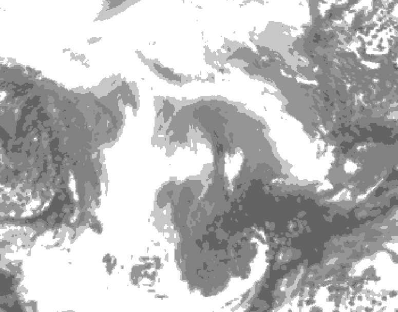GDPS total cloud 240 hour forecast chart for Canada based on 2026/02/10 1200Z data