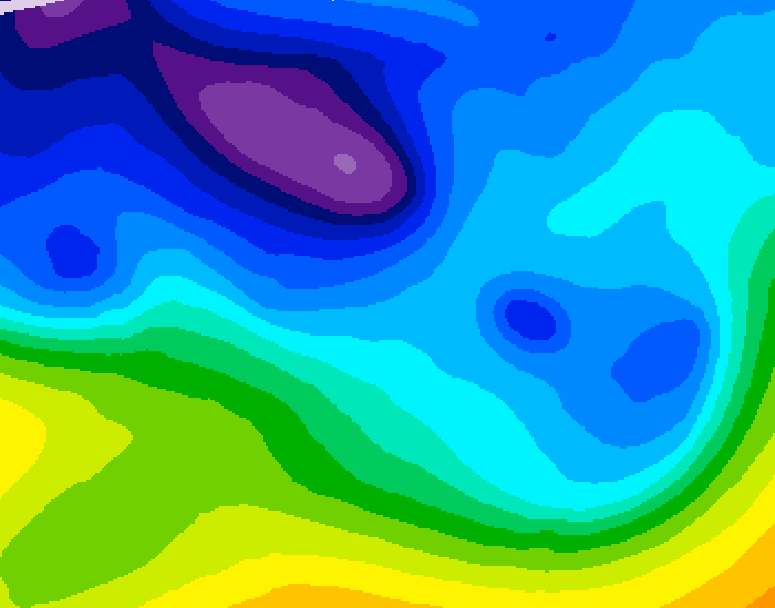GDPS 500 millibar geopotential height 036 hour forecast chart for Canada based on 2026/02/11 0000Z data