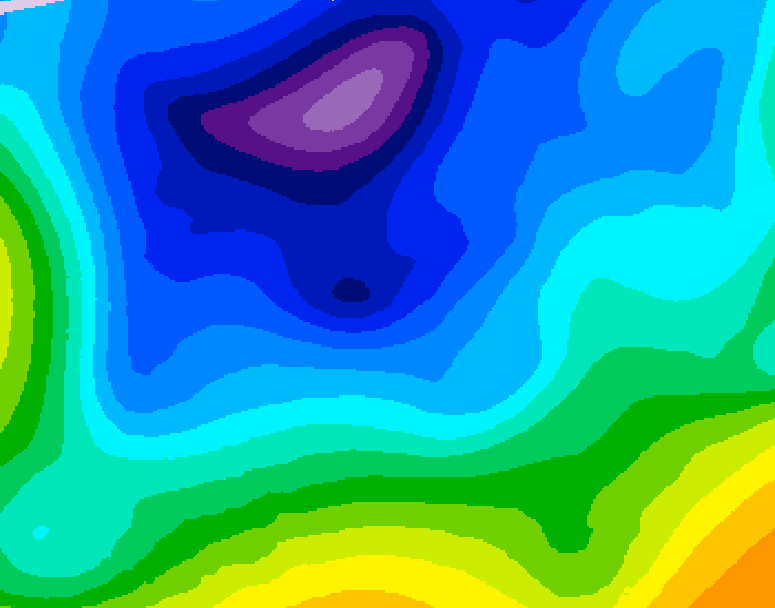 GDPS 500 millibar geopotential height 132 hour forecast chart for Canada based on 2026/02/11 0000Z data