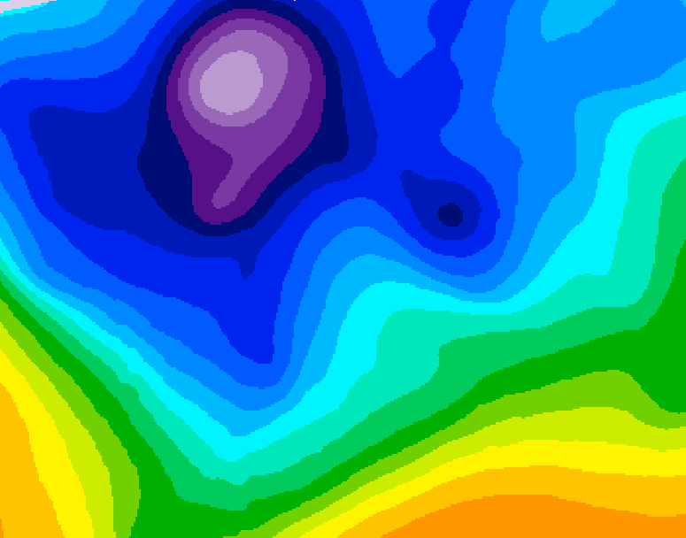 GDPS 500 millibar geopotential height 180 hour forecast chart for Canada based on 2026/02/11 0000Z data