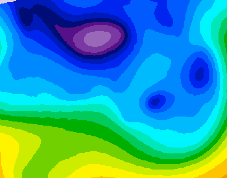 GDPS 500 millibar geopotential height 048 hour forecast chart for Canada based on 2026/02/11 1200Z data