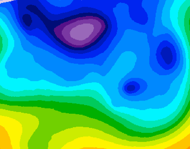 GDPS 500 millibar geopotential height 054 hour forecast chart for Canada based on 2026/02/11 1200Z data