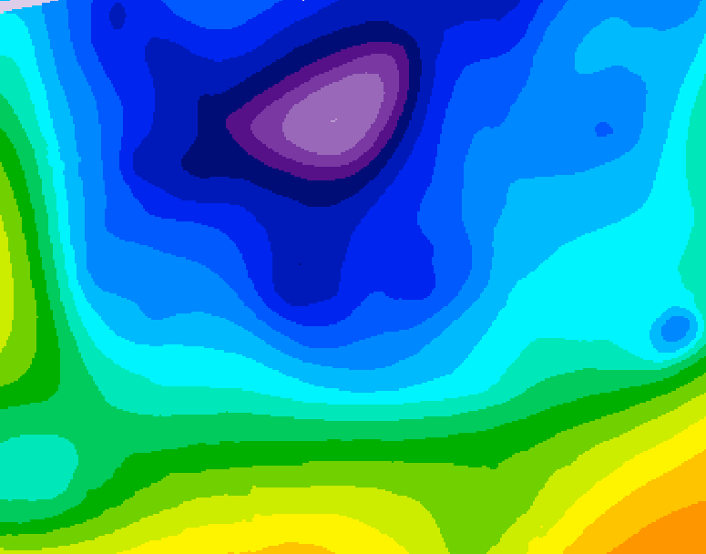 GDPS 500 millibar geopotential height 114 hour forecast chart for Canada based on 2026/02/11 1200Z data