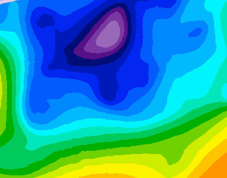 GDPS 500 millibar geopotential height 126 hour forecast chart for Canada based on 2026/02/11 1200Z data