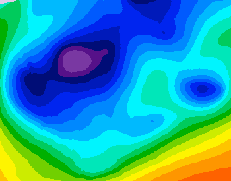 GDPS 500 millibar geopotential height 216 hour forecast chart for Canada based on 2026/02/11 1200Z data