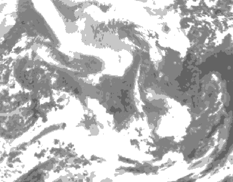 GDPS total cloud 048 hour forecast chart for Canada based on 2026/02/11 0000Z data