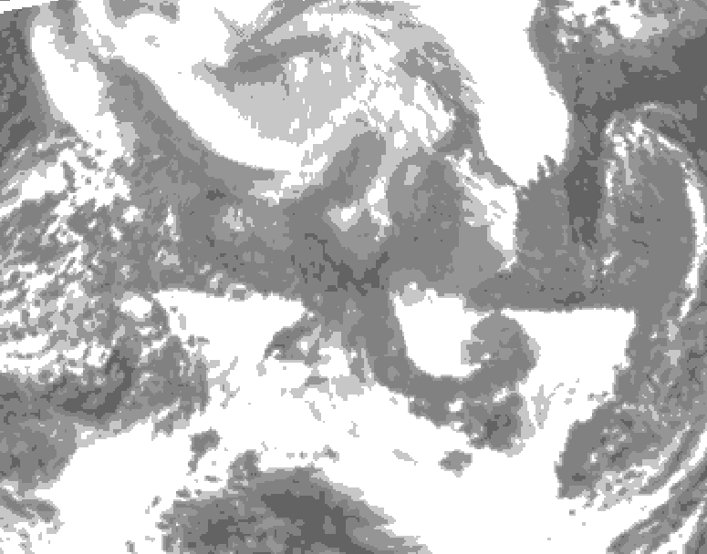 GDPS total cloud 072 hour forecast chart for Canada based on 2026/02/11 0000Z data