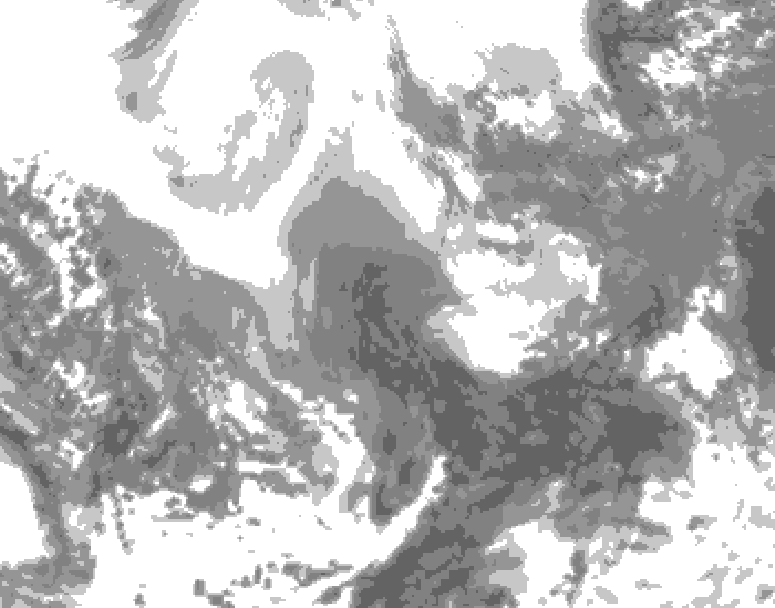 GDPS total cloud 192 hour forecast chart for Canada based on 2026/02/11 0000Z data