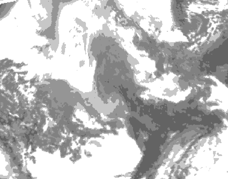 GDPS total cloud 210 hour forecast chart for Canada based on 2026/02/11 0000Z data