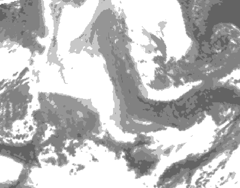 GDPS total cloud 234 hour forecast chart for Canada based on 2026/02/11 0000Z data