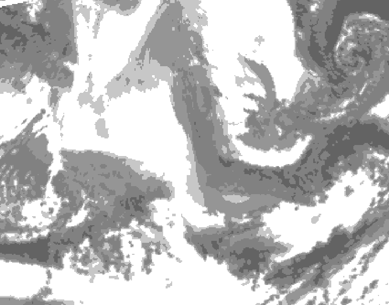 GDPS total cloud 240 hour forecast chart for Canada based on 2026/02/11 0000Z data