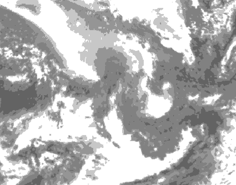 GDPS total cloud 006 hour forecast chart for Canada based on 2026/02/11 1200Z data