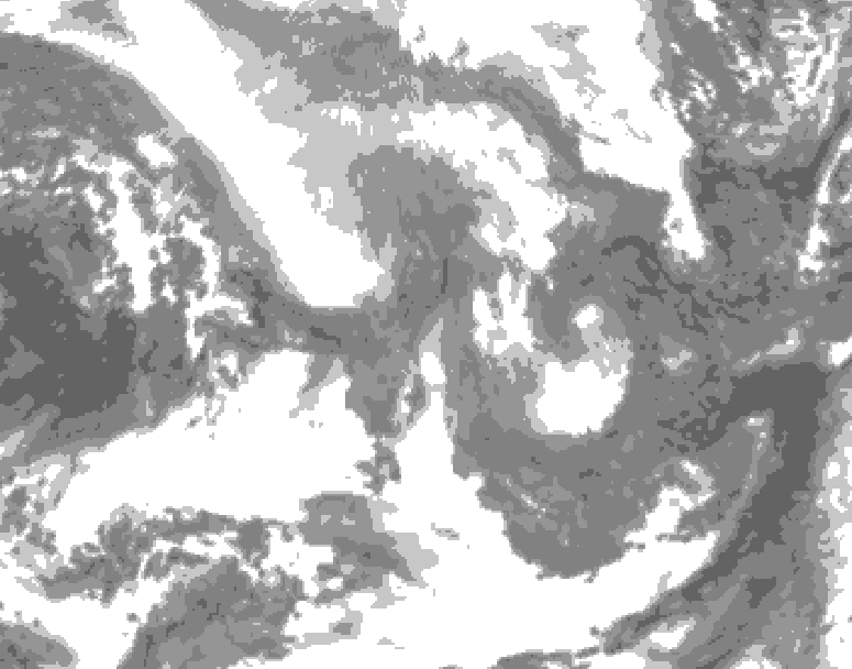 GDPS total cloud 012 hour forecast chart for Canada based on 2026/02/11 1200Z data
