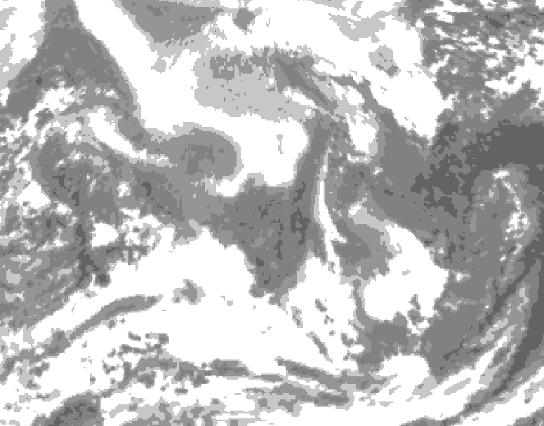 GDPS total cloud 036 hour forecast chart for Canada based on 2026/02/11 1200Z data