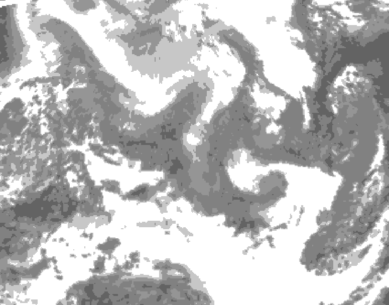 GDPS total cloud 054 hour forecast chart for Canada based on 2026/02/11 1200Z data