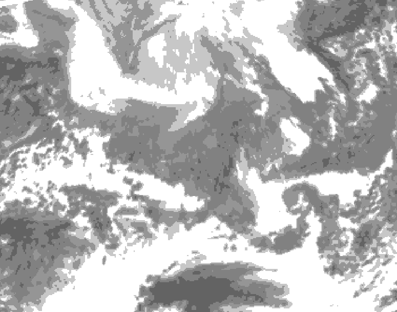 GDPS total cloud 078 hour forecast chart for Canada based on 2026/02/11 1200Z data