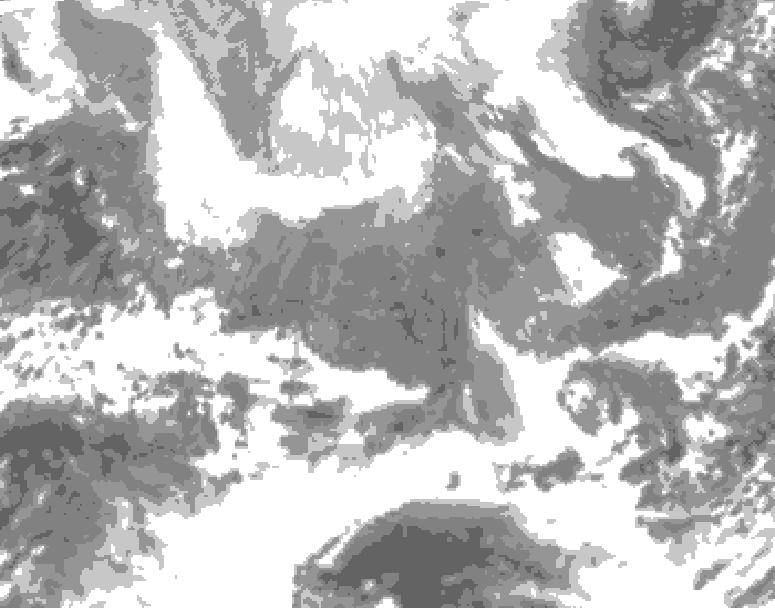 GDPS total cloud 084 hour forecast chart for Canada based on 2026/02/11 1200Z data