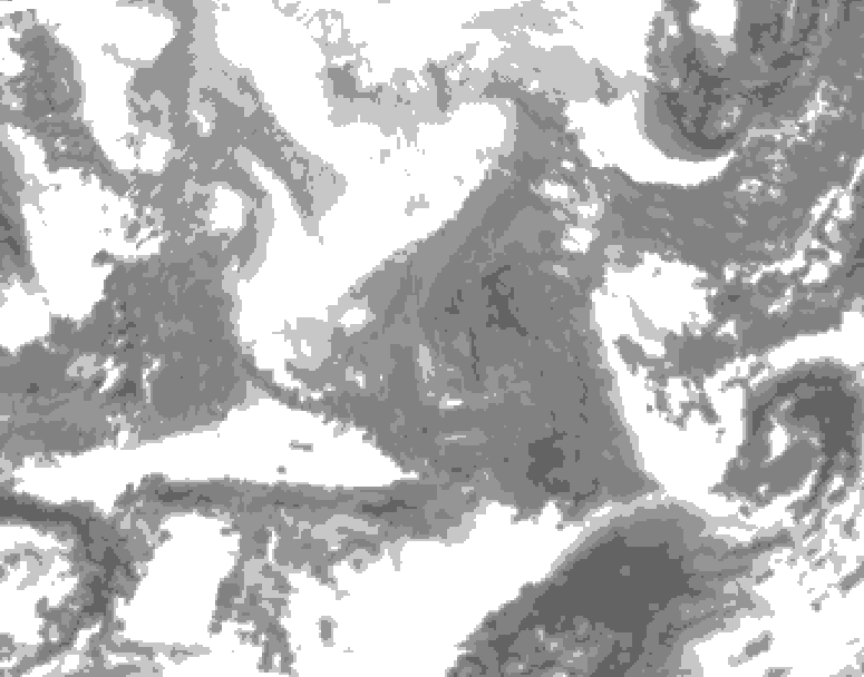 GDPS total cloud 108 hour forecast chart for Canada based on 2026/02/11 1200Z data