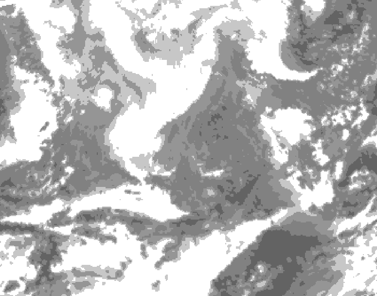 GDPS total cloud 114 hour forecast chart for Canada based on 2026/02/11 1200Z data