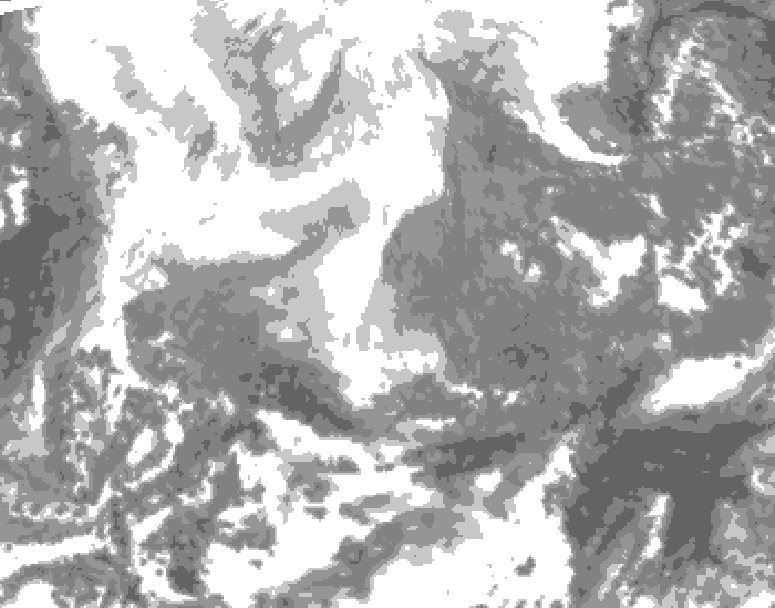 GDPS total cloud 138 hour forecast chart for Canada based on 2026/02/11 1200Z data