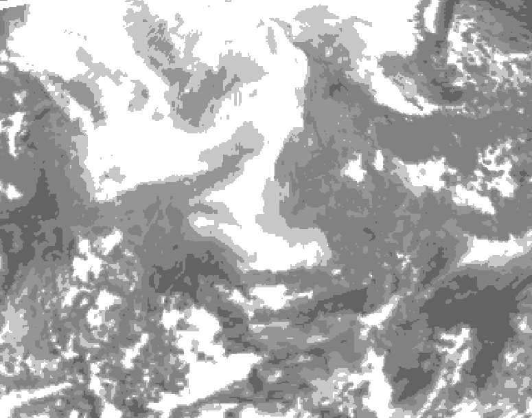 GDPS total cloud 144 hour forecast chart for Canada based on 2026/02/11 1200Z data