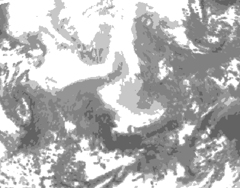 GDPS total cloud 156 hour forecast chart for Canada based on 2026/02/11 1200Z data