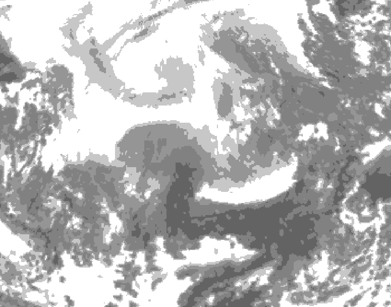 GDPS total cloud 168 hour forecast chart for Canada based on 2026/02/11 1200Z data