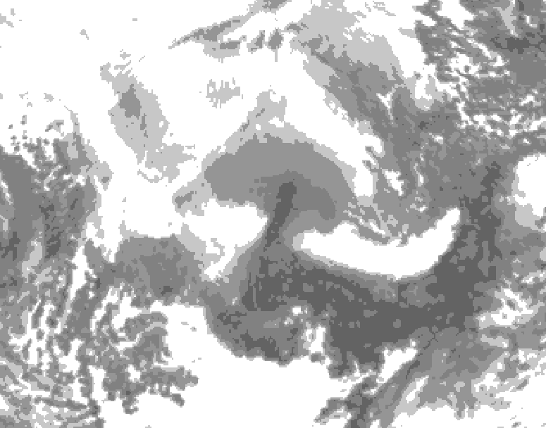 GDPS total cloud 186 hour forecast chart for Canada based on 2026/02/11 1200Z data