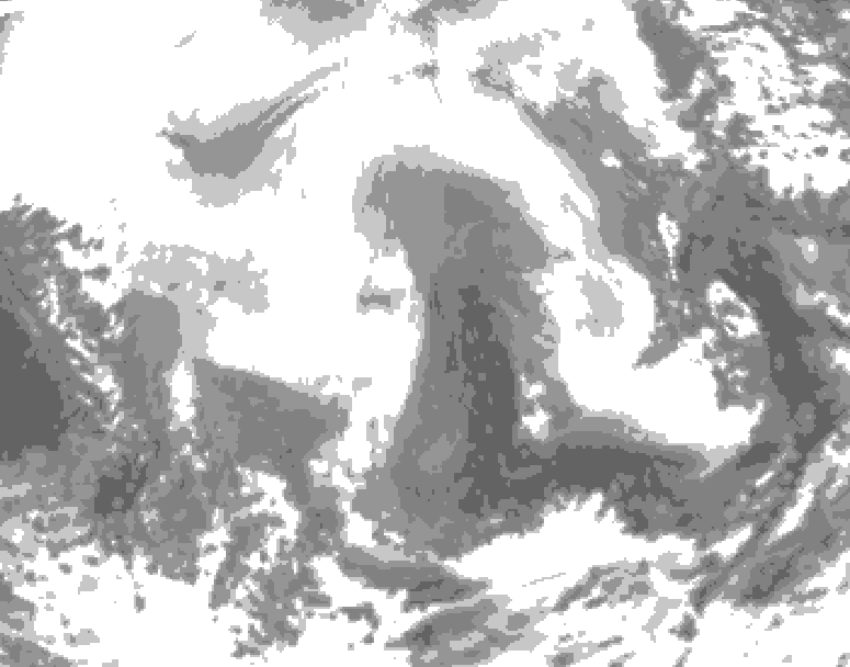 GDPS total cloud 204 hour forecast chart for Canada based on 2026/02/11 1200Z data