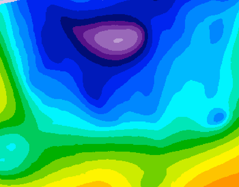 GDPS 500 millibar geopotential height 096 hour forecast chart for Canada based on 2026/02/12 0000Z data
