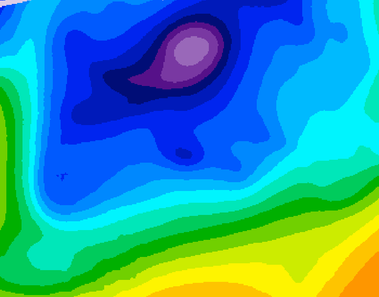 GDPS 500 millibar geopotential height 120 hour forecast chart for Canada based on 2026/02/12 0000Z data