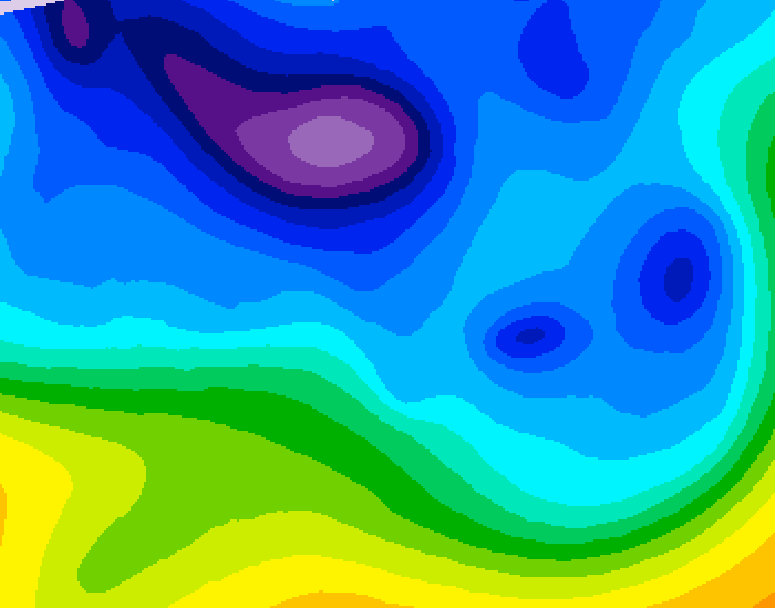 GDPS 500 millibar geopotential height 018 hour forecast chart for Canada based on 2026/02/12 1200Z data