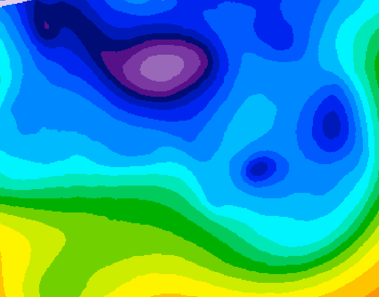 GDPS 500 millibar geopotential height 024 hour forecast chart for Canada based on 2026/02/12 1200Z data