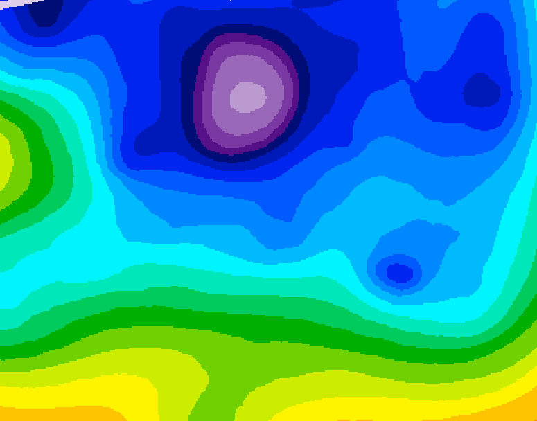 GDPS 500 millibar geopotential height 054 hour forecast chart for Canada based on 2026/02/12 1200Z data