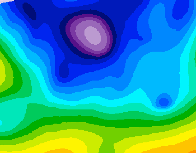 GDPS 500 millibar geopotential height 072 hour forecast chart for Canada based on 2026/02/12 1200Z data