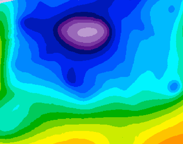 GDPS 500 millibar geopotential height 090 hour forecast chart for Canada based on 2026/02/12 1200Z data