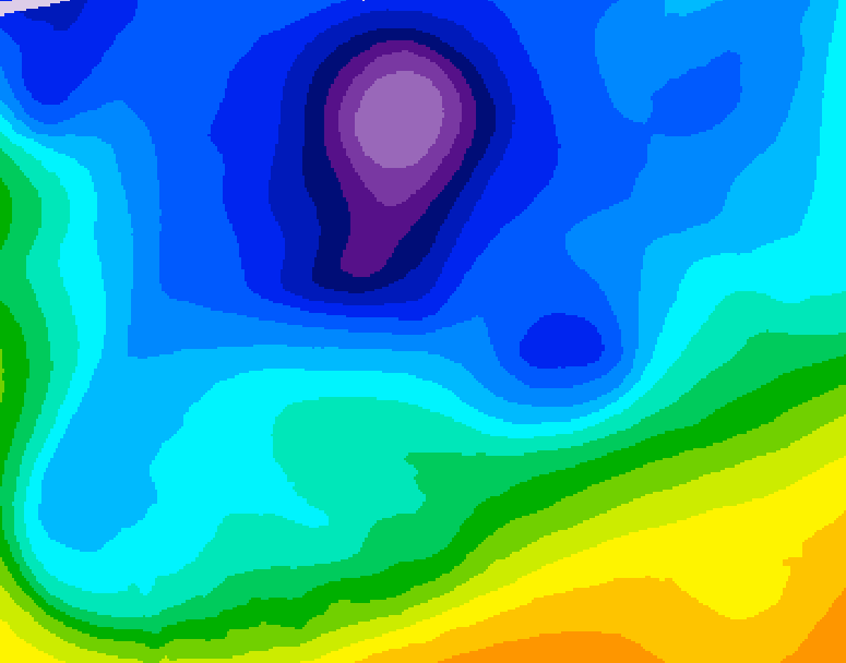 GDPS 500 millibar geopotential height 132 hour forecast chart for Canada based on 2026/02/12 1200Z data