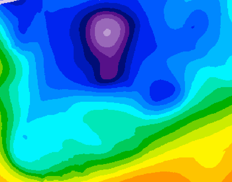 GDPS 500 millibar geopotential height 138 hour forecast chart for Canada based on 2026/02/12 1200Z data